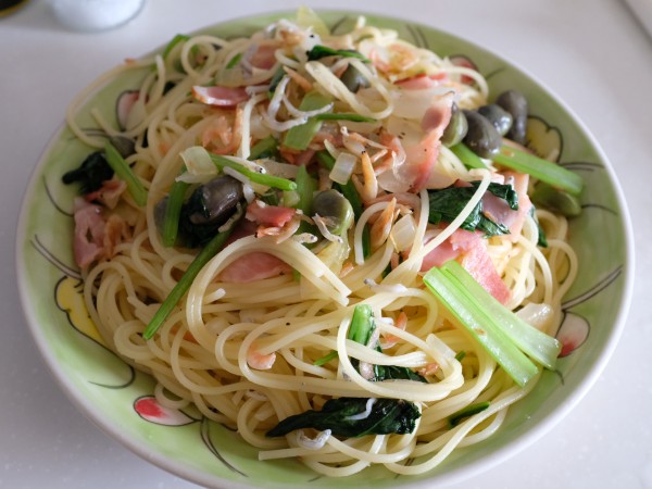 枝豆と桜エビのパスタ